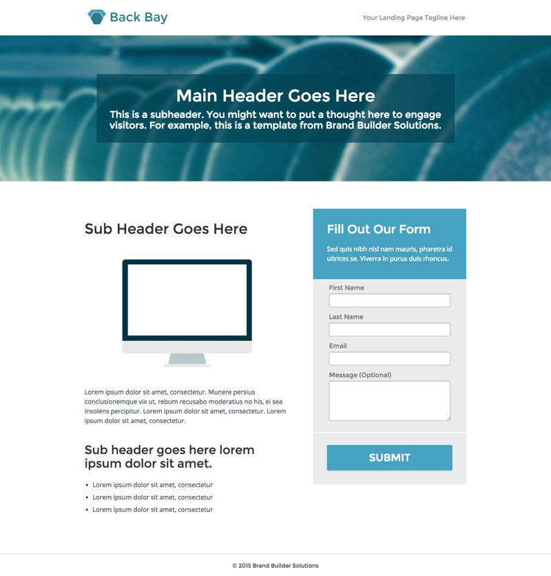 Back Bay Landing Page 1 HubSpot template