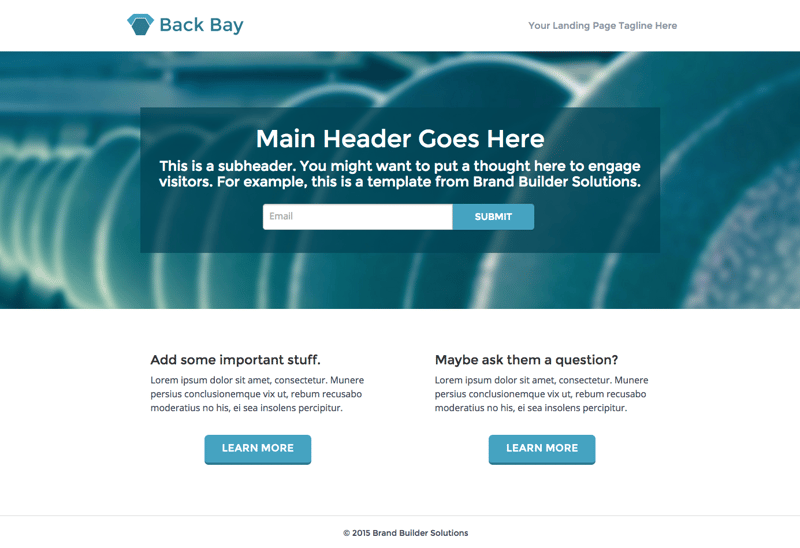 Back Bay Landing Page 6 HubSpot template