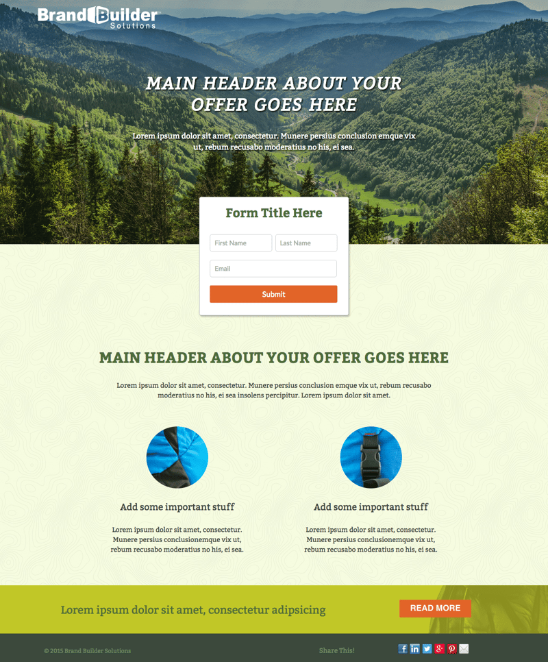Backpack Landing Page E2 HubSpot Template