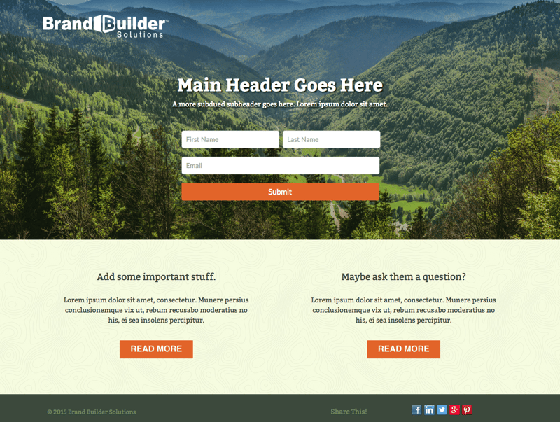 Backpack Landing Page F1 HubSpot Template
