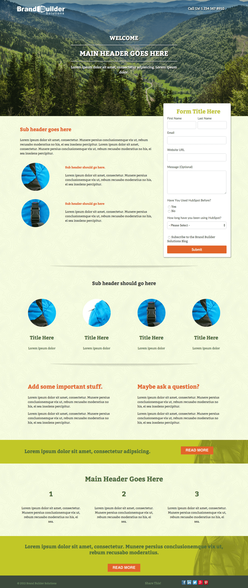 Backpack Landing Page K1 HubSpot Template