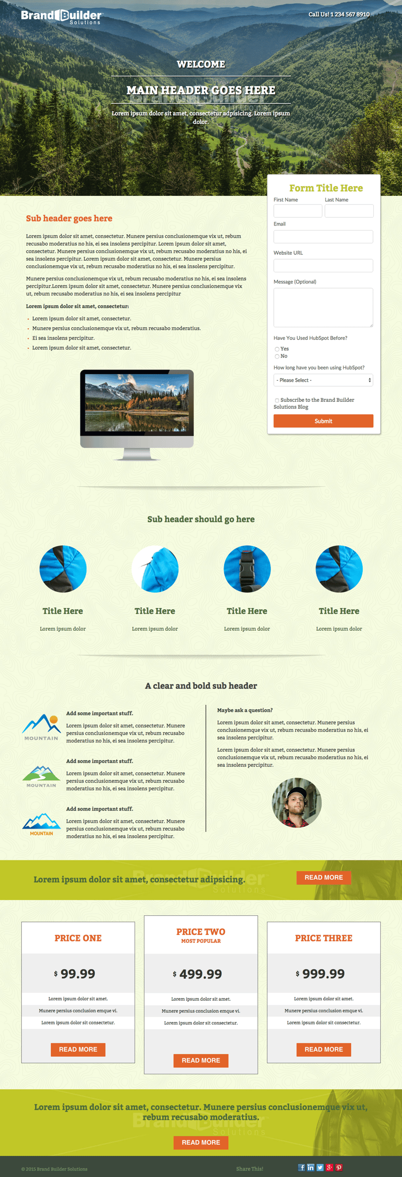 Backpack Landing Page K2 HubSpot Template