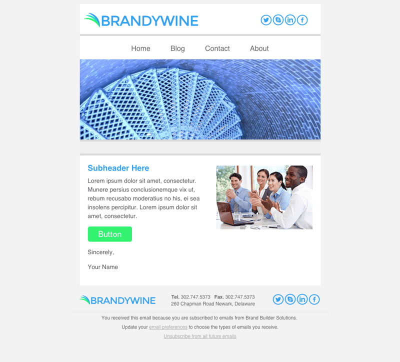 Brandywine B2 Email HubSpot template