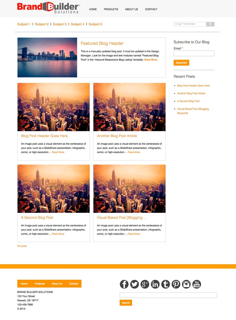 Optimize Responsive 2 Engage Blog HubSpot Template