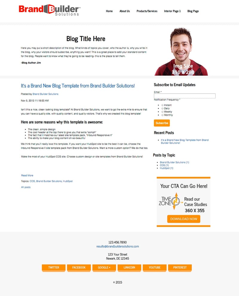 Inbound Responsive 2 Blog HubSpot Template