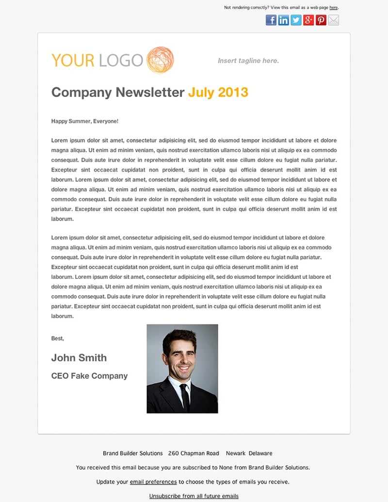Melodica Newsletter HubSpot Template