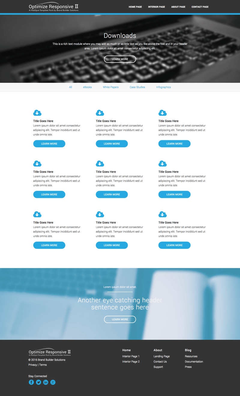 Optimize Responsive 2 Downloads HubSpot Template