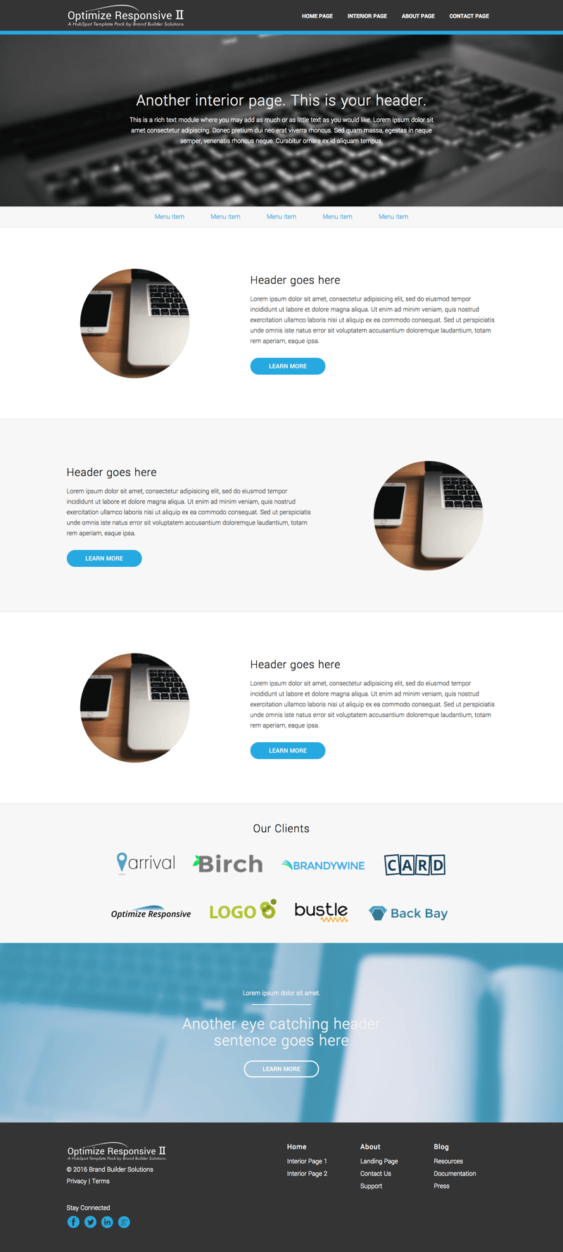 Optimize Responsive 2 Interior 2 HubSpot Template