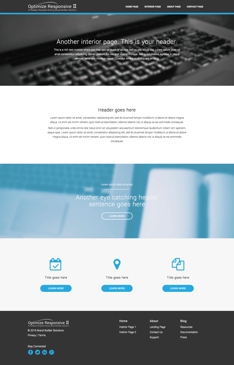 Optimize Responsive 2 Interior 3 HubSpot Template