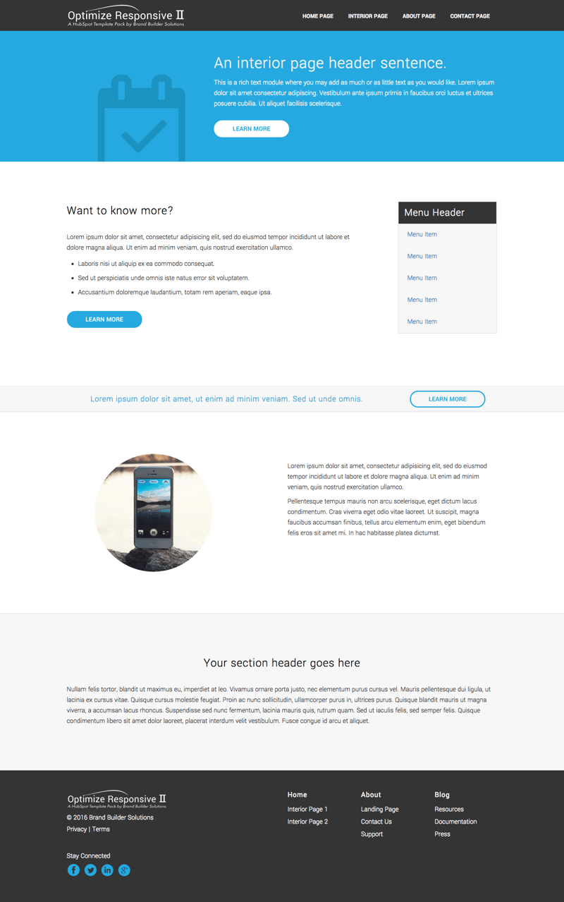 Optimize Responsive 2 Interior 5 HubSpot Template
