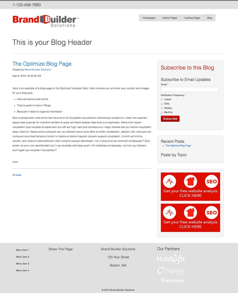 Optimize Responsive 1 Blog HubSpot Template