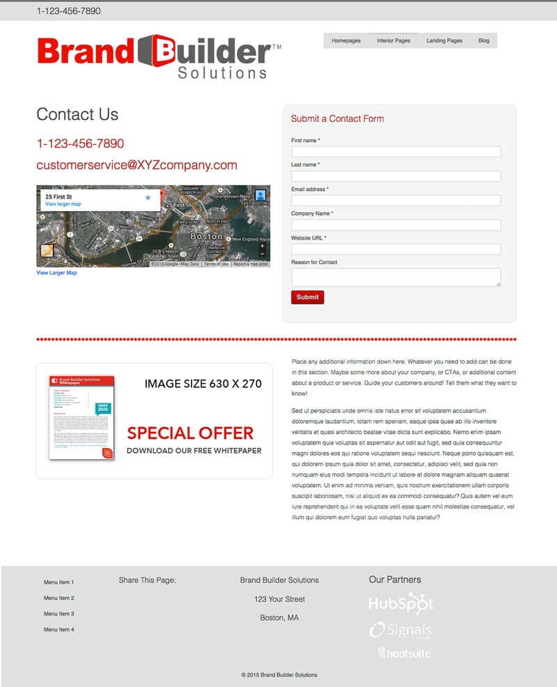 Optimize Responsive 1 Contact HubSpot template