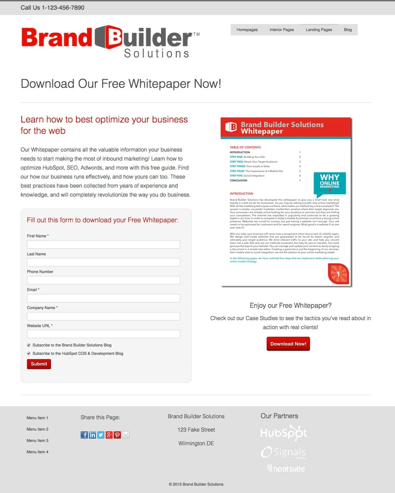 Optimize Responsive 1 Landing Page 1 HubSpot Template