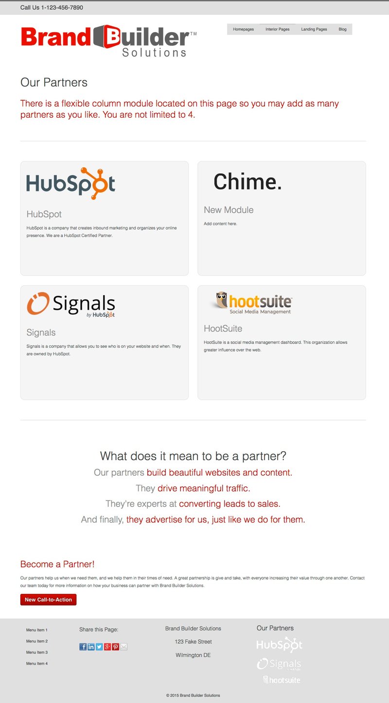 Optimize Responsive 1 Partners HubSpot Template