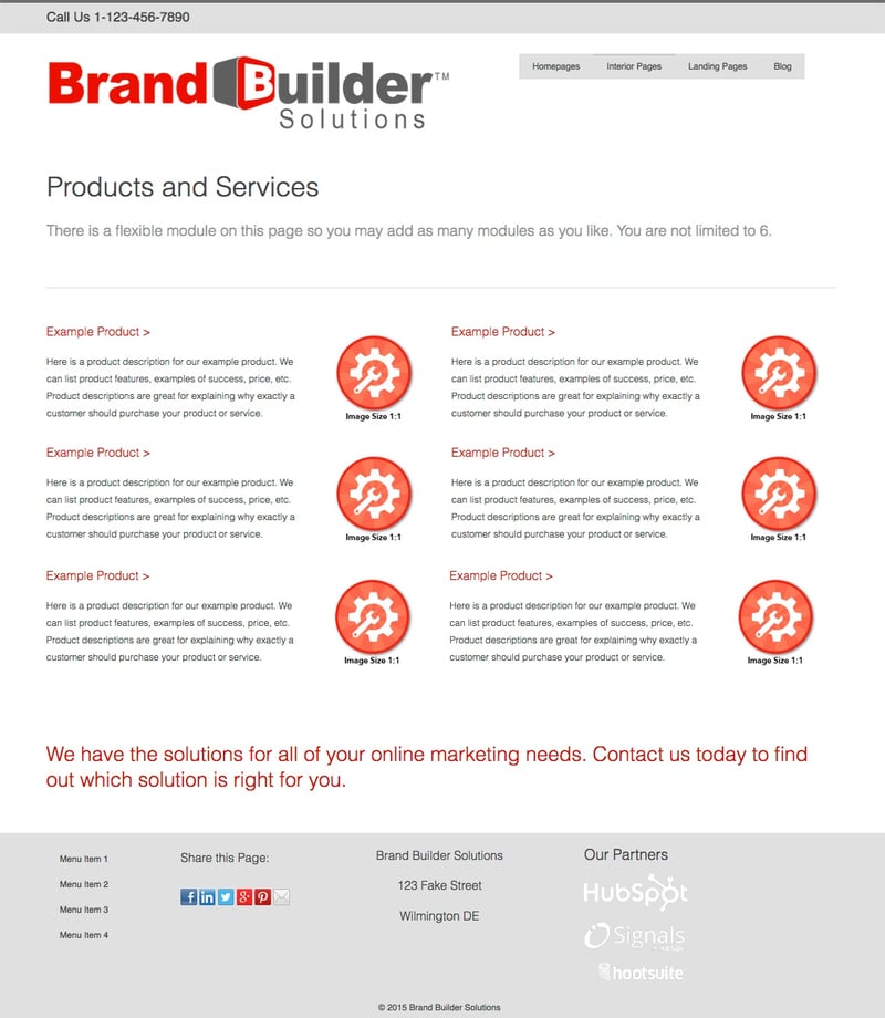Optimize Responsive 1 Products HubSpot Template
