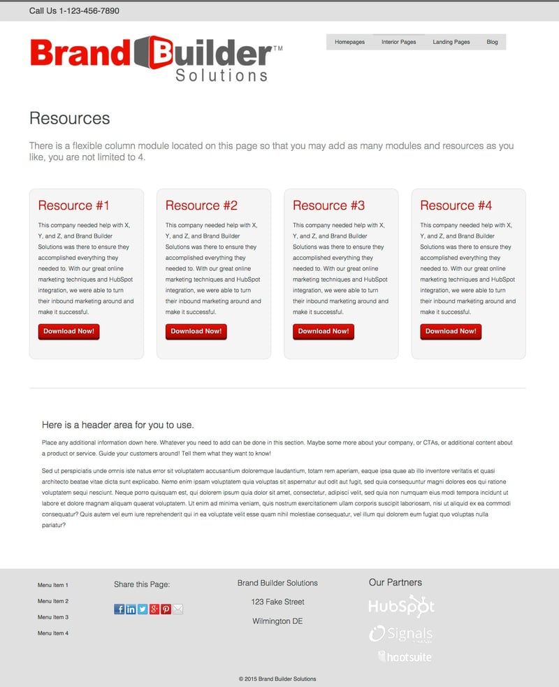Optimize Responsive 1 Resources HubSpot Template