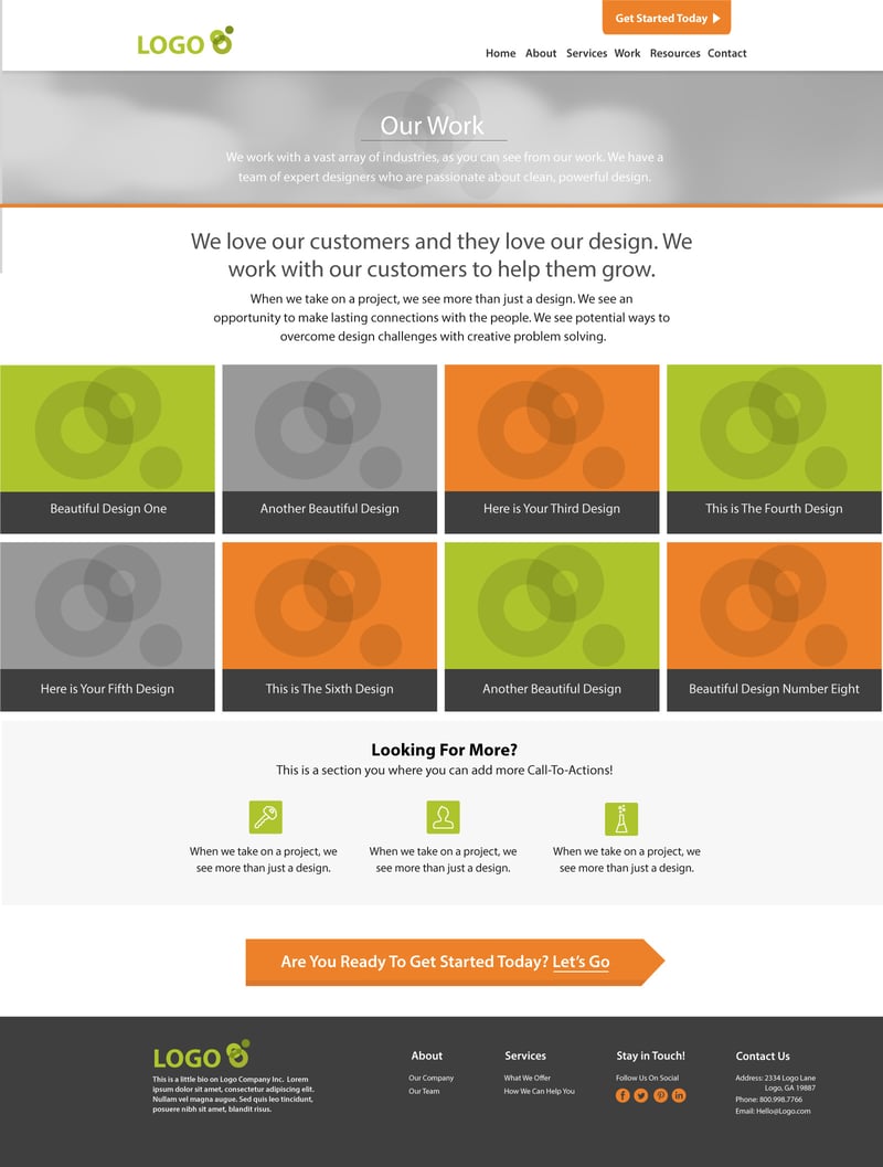 Remarkable Our Work HubSpot template