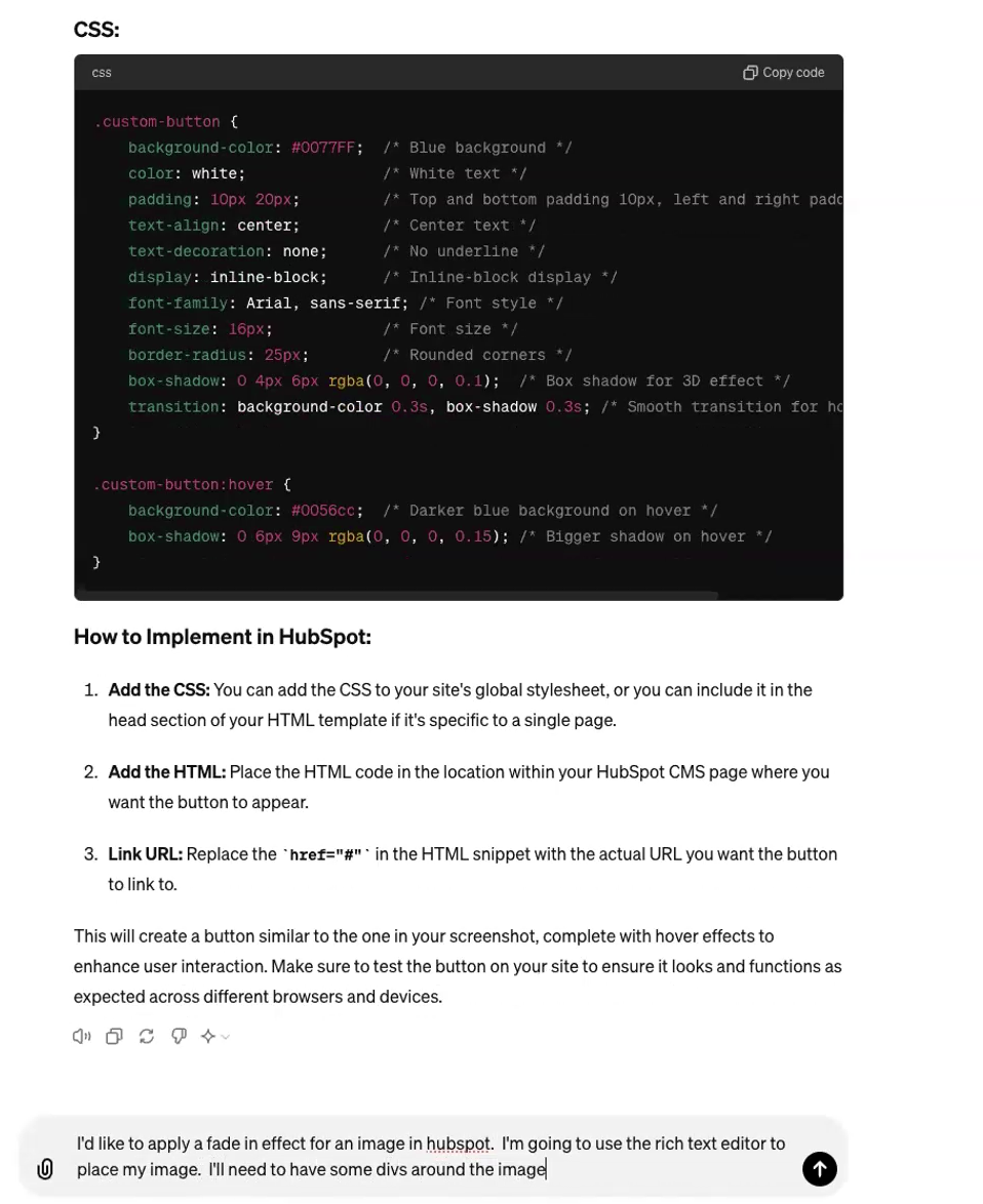 code generated chatgpt hubspot